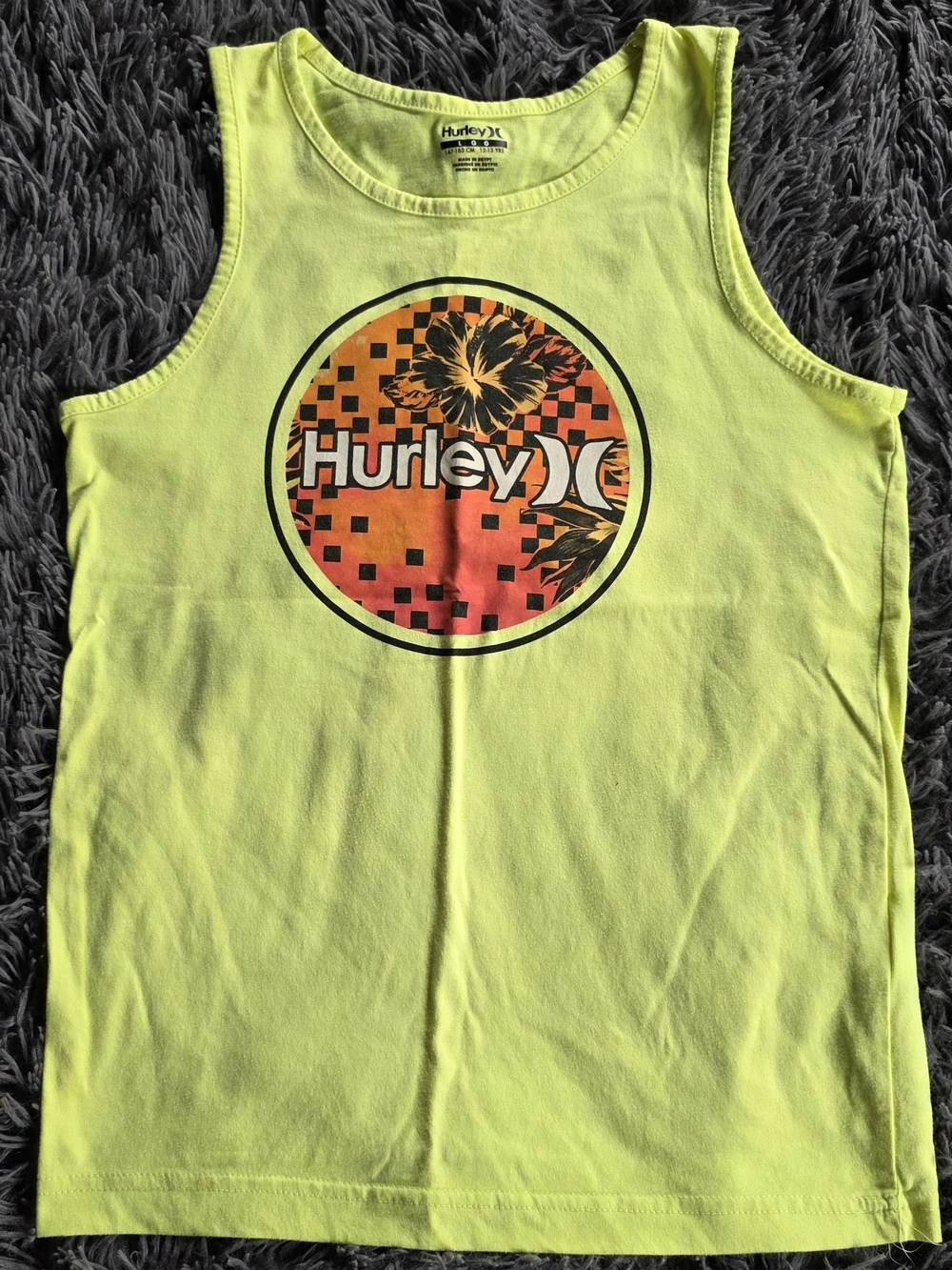 Hurley Neon Yellow Graphic Tank